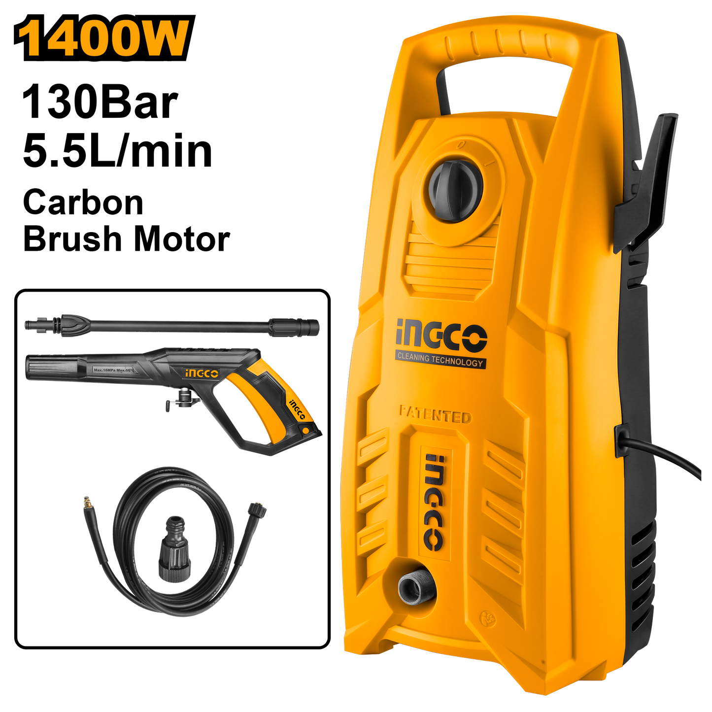 Nettoyeur Haute Pression 1400w 130Bar INGCO